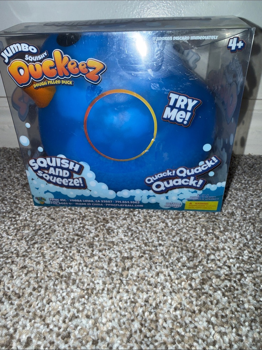Duckeez Jumbo Ducky squeeze Toy - Blue - Squishy